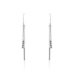 Boucles D'oreilles Pendantes Eucleia Argent Blanc