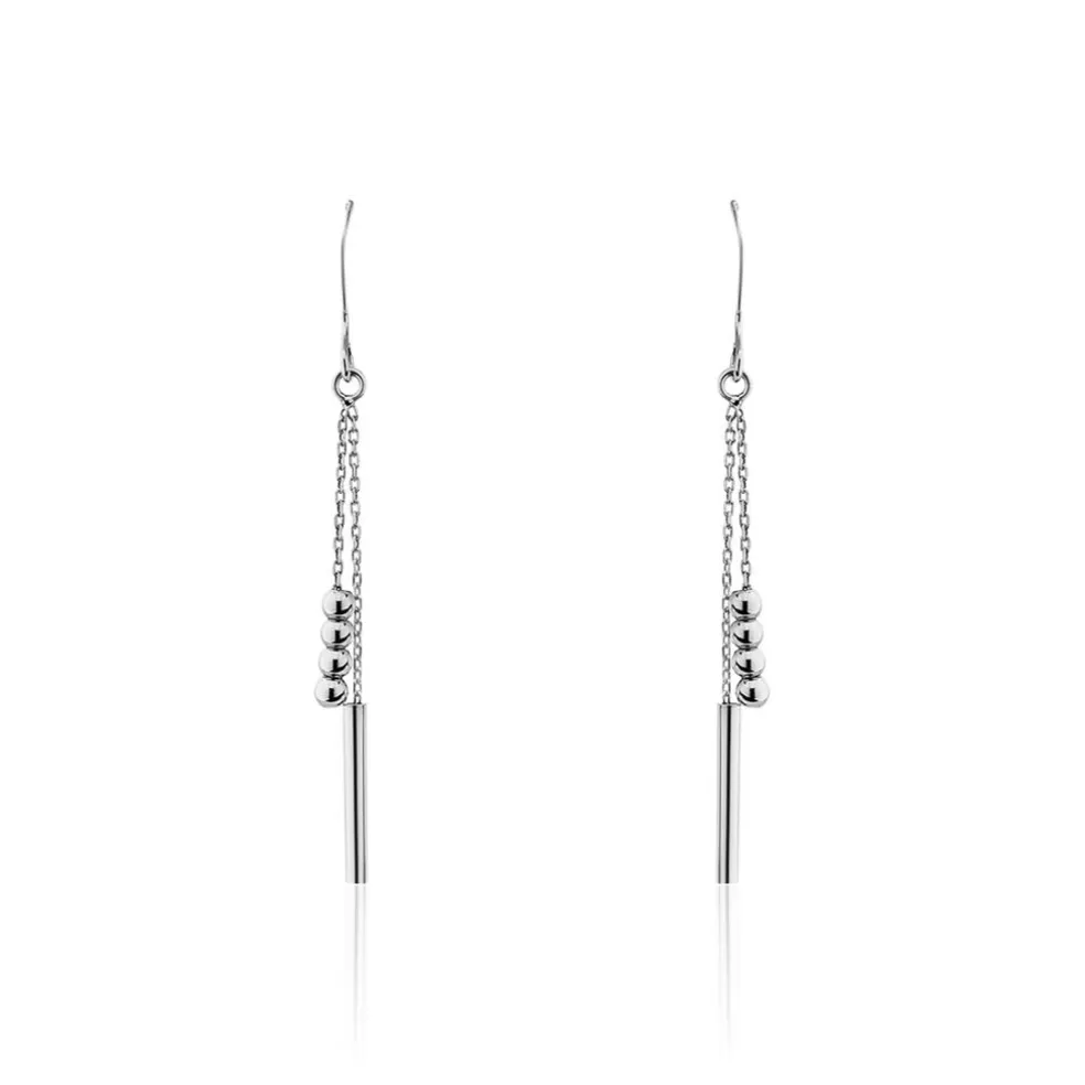 Boucles D'oreilles Pendantes Eucleia Argent Blanc