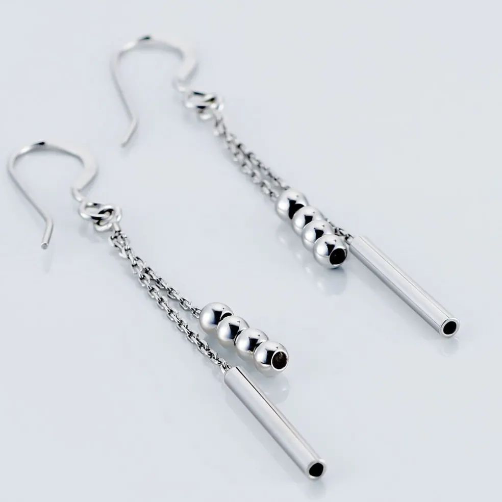 Boucles D'oreilles Pendantes Eucleia Argent Blanc
