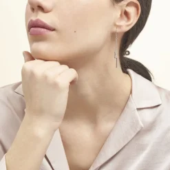 Boucles D'oreilles Pendantes Eucleia Argent Blanc