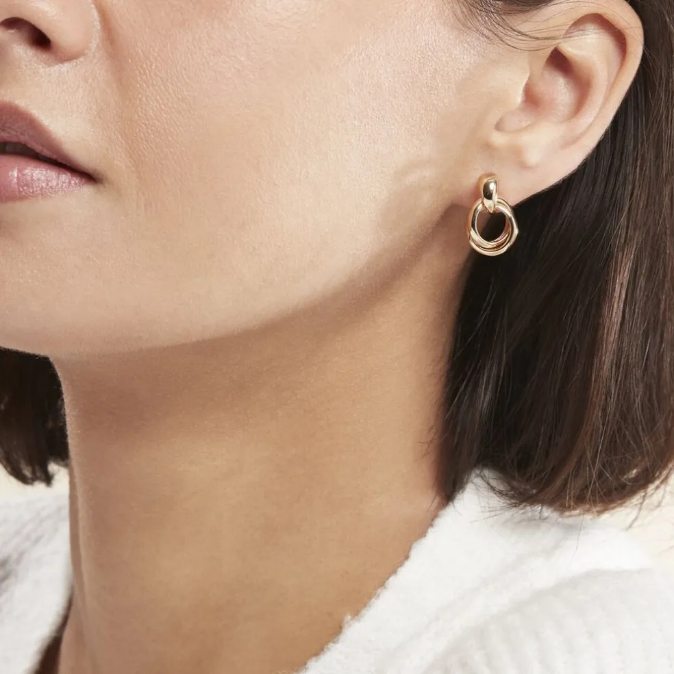 Boucles D'oreilles Pendantes Plaqué Or Jaune Alfonsina