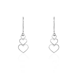 Boucles D'oreilles Pendantes Love Love Argent Blanc