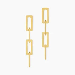 Boucles D'oreilles Pendantes Gracen Acier Jaune