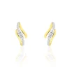 Boucles D'oreilles Pendantes Mayline Or Bicolore Diamant