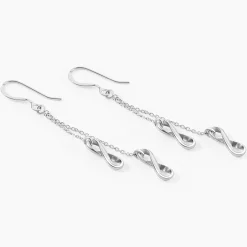 Boucles D'oreilles Pendantes Noelle Argent Blanc
