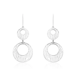 Boucles D'oreilles Pendantes Africa Argent Blanc