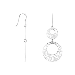 Boucles D'oreilles Pendantes Africa Argent Blanc