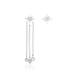 Boucles D'oreilles Pendantes Clarence Argent Blanc Oxyde De Zirconium