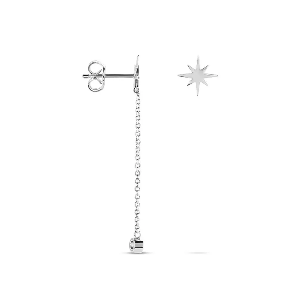 Boucles D'oreilles Pendantes Clarence Argent Blanc Oxyde De Zirconium