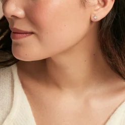 Boucles D'oreilles Pendantes Clarence Argent Blanc Oxyde De Zirconium