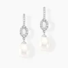 Boucles D'oreilles Pendantes Tiphaine Argent Blanc Perle De Culture