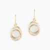 Boucles D'oreilles Pendantes Berangere Triple Cercles Or Tricolore
