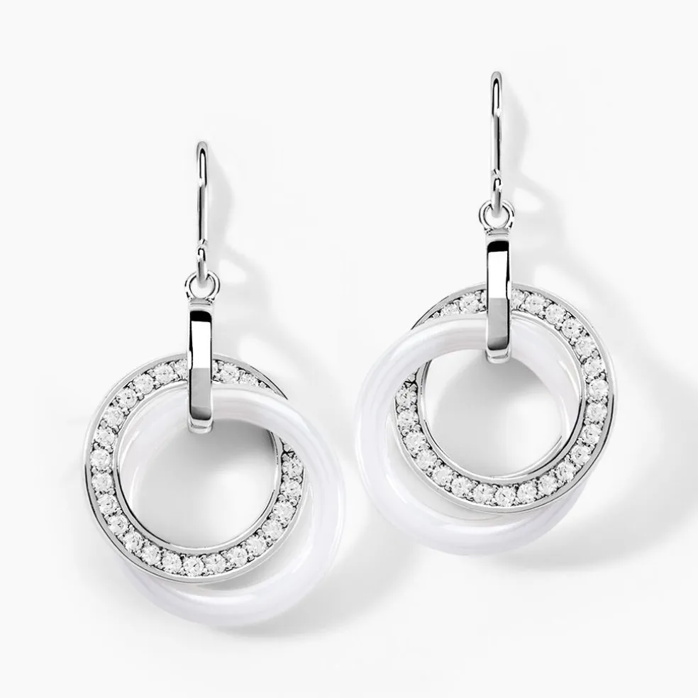 Boucles D'oreilles Pendantes Grizzel Argent Blanc Oxyde De Zirconium