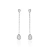 Boucles D'oreilles Pendantes Mariona Or Blanc Diamant