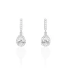 Boucles D'oreilles Pendantes Briony Argent Blanc Oxyde De Zirconium