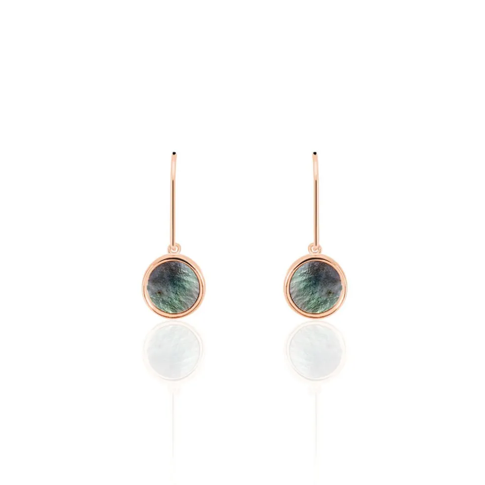 Boucles D'oreilles Pendantes Joana Or Rose Nacre