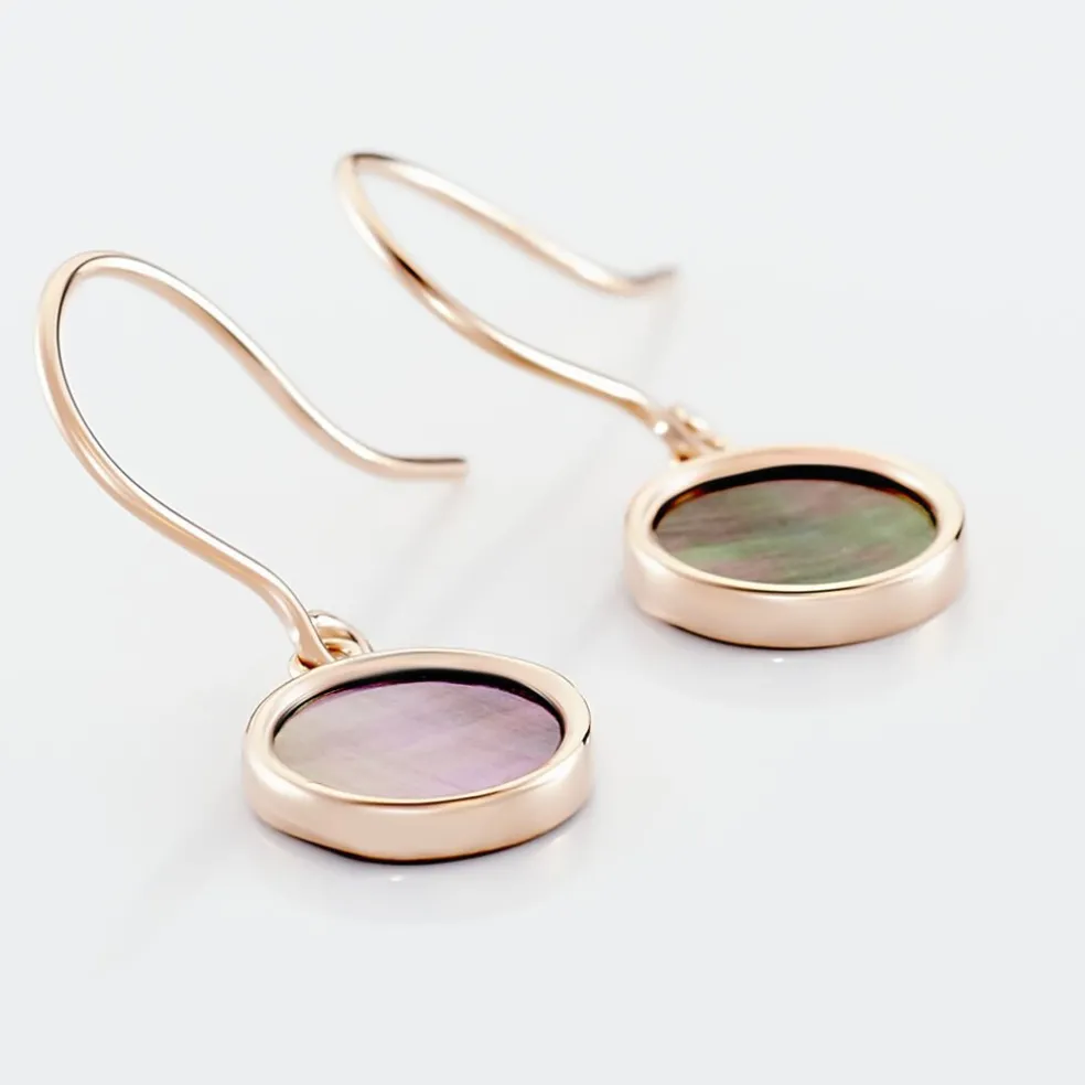 Boucles D'oreilles Pendantes Joana Or Rose Nacre