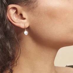 Boucles D'oreilles Pendantes Joana Or Rose Nacre