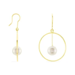 Boucles D'oreilles Pendantes Joris Or Jaune Perle De Culture
