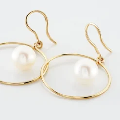 Boucles D'oreilles Pendantes Joris Or Jaune Perle De Culture