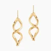 Boucles D'oreilles Pendantes Merone Vagues Or Jaune