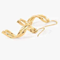 Boucles D'oreilles Pendantes Merone Vagues Or Jaune