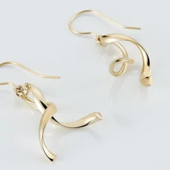 Boucles D'oreilles Pendantes Merone Vagues Or Jaune