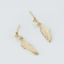 Boucles D'oreilles Pendantes Bartolomea Feuille Or Jaune