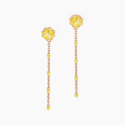 Boucles D'oreilles Pendantes Mimosa Argent Rose