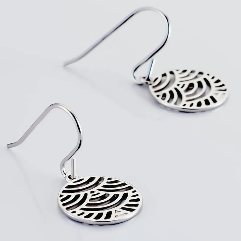 Boucles D'oreilles Pendantes Naelia Argent Blanc