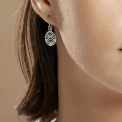 Boucles D'oreilles Pendantes Naelia Argent Blanc