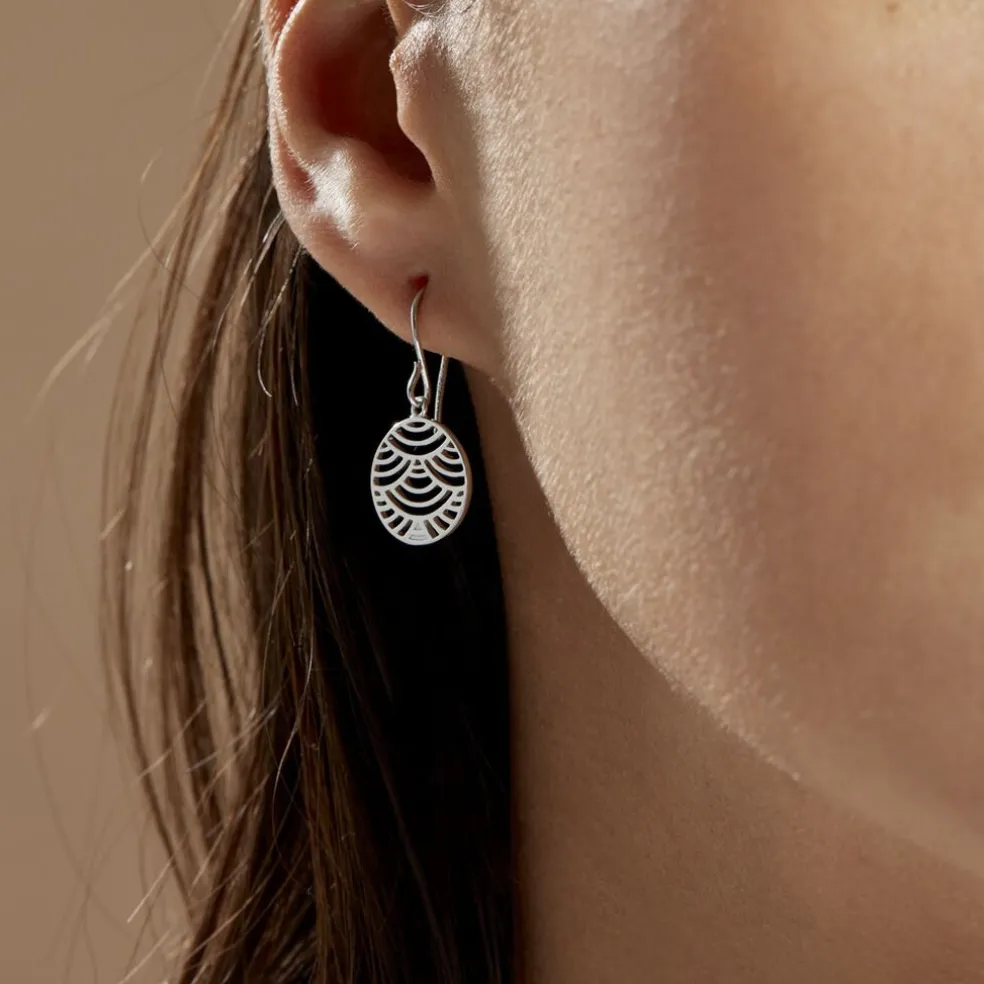 Boucles D'oreilles Pendantes Naelia Argent Blanc