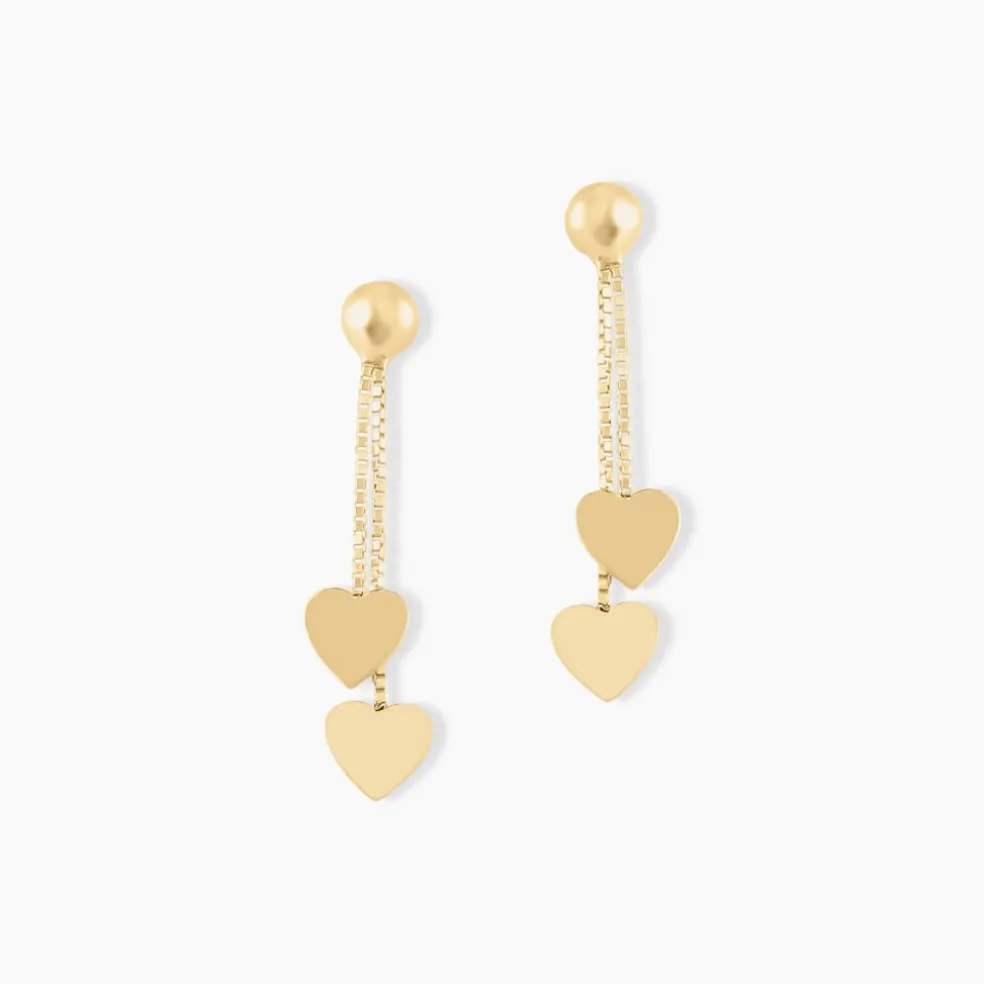Boucles D'oreilles Pendantes Anne-maudae Pendantes Coeurs Or Jaune