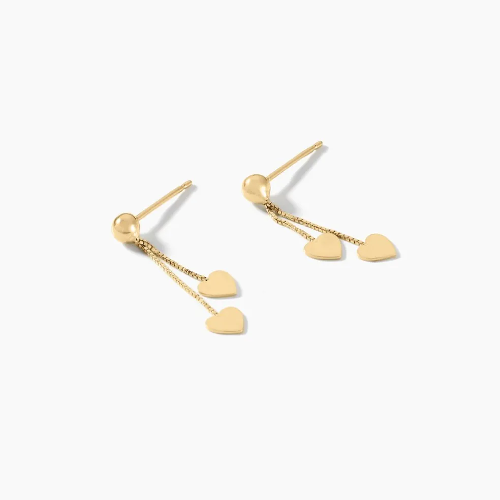 Boucles D'oreilles Pendantes Anne-maudae Pendantes Coeurs Or Jaune