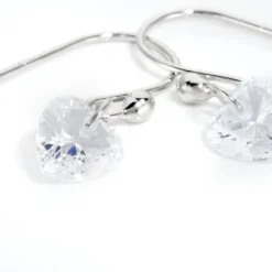 Boucles D'oreilles Pendantes Argent Blanc Sopher Oxydes De Zirconium