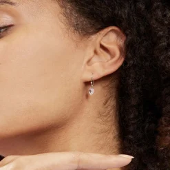 Boucles D'oreilles Pendantes Argent Blanc Sopher Oxydes De Zirconium