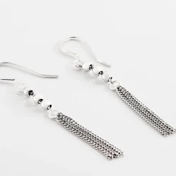 Boucles D'oreilles Pendantes Melodie Argent Blanc