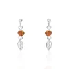 Boucles D'oreilles Pendantes Nolana Argent Blanc Ambre