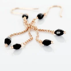 Boucles D'oreilles Pendantes Diamantine Argent Rose Pierre De Synthese