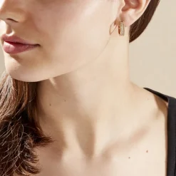 Boucles D'oreilles Pendantes Marie-baptistine Plaqué Or Oxyde