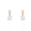 Boucles D'oreilles Pendantes Micheline Or Bicolore Oxyde De Zirconium