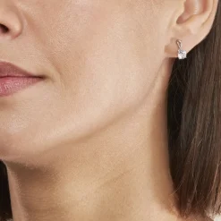 Boucles D'oreilles Pendantes Micheline Or Bicolore Oxyde De Zirconium