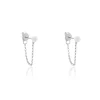 Boucles D'oreilles Pendantes Argent Blanc Leent Perles De Culture
