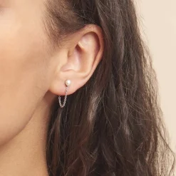 Boucles D'oreilles Pendantes Argent Blanc Leent Perles De Culture