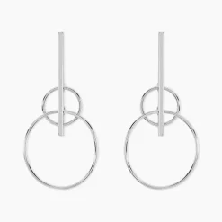 Boucles D'oreilles Pendantes Enissa Argent Blanc