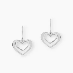Boucles D'oreilles Pendantes Clarra Argent Blanc