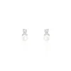 Boucles D'oreilles Pendantes Sathine Argent  Perle De Culture Et Oxyde