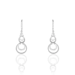 Boucles D'oreilles Pendantes Greta Argent Blanc