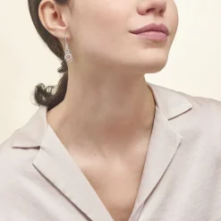 Boucles D'oreilles Pendantes Greta Argent Blanc