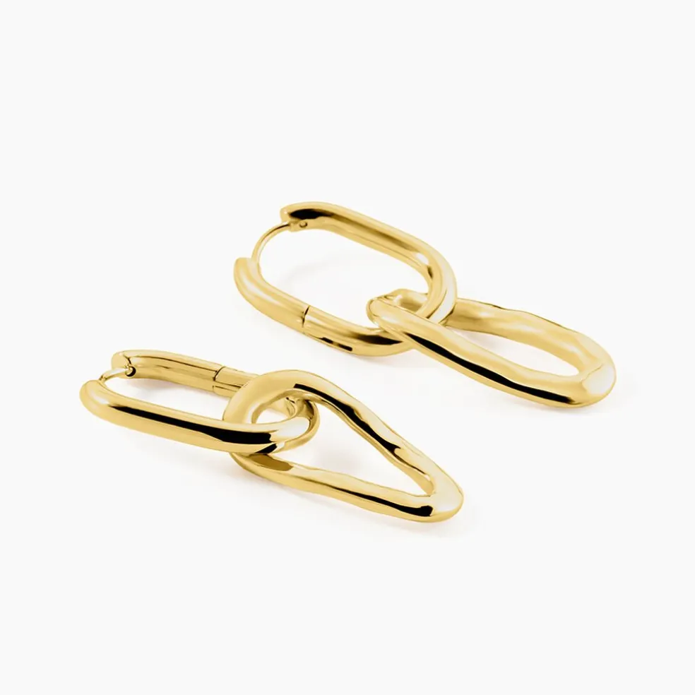 Boucles D'oreilles Pendantes Gold Aura Acier Jaune